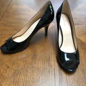 cole haan black patent leather pumps